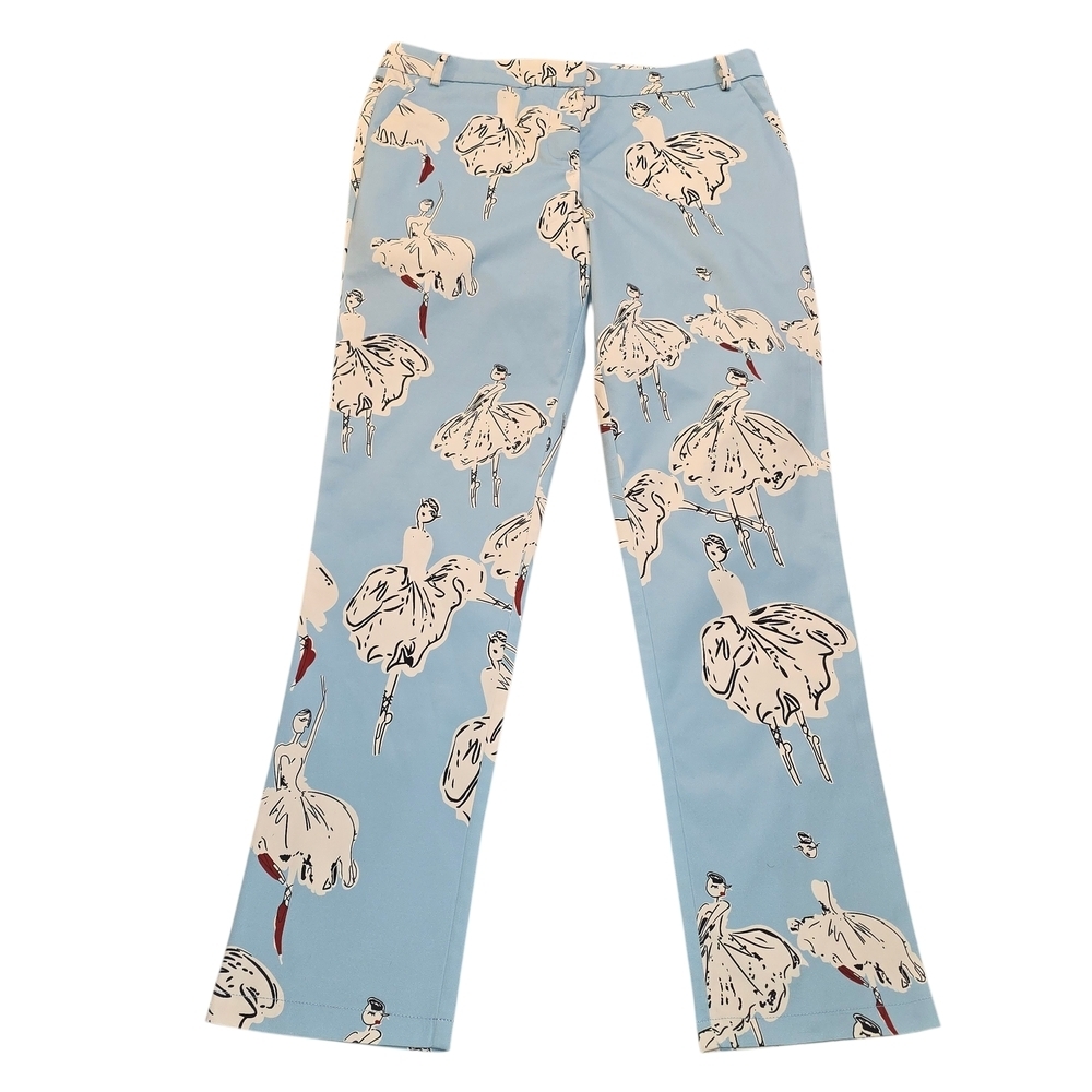 OVI Light Blue Illustrated Ballerina Print Pants – Size M - Picture 7 of 13